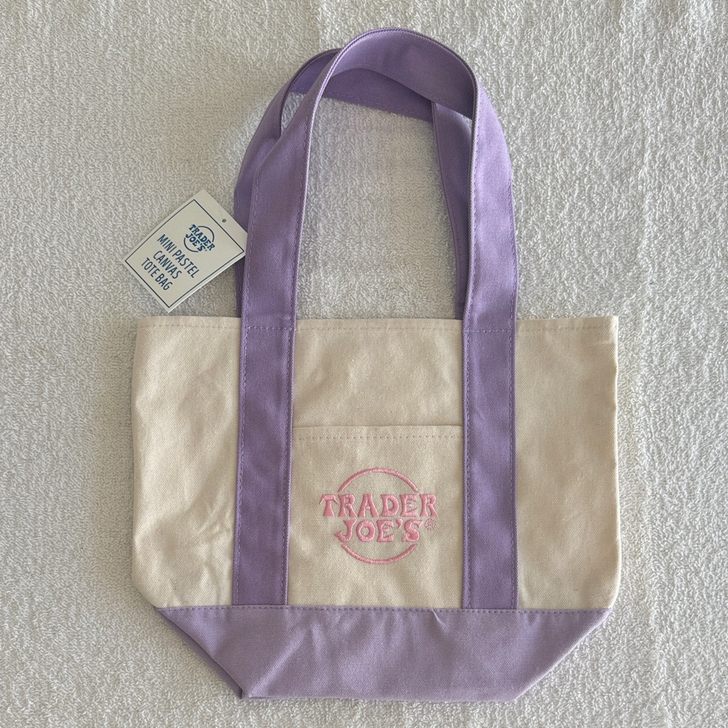 Trader Joe’s Lavender Pastel Mini Canvas Tote Bag